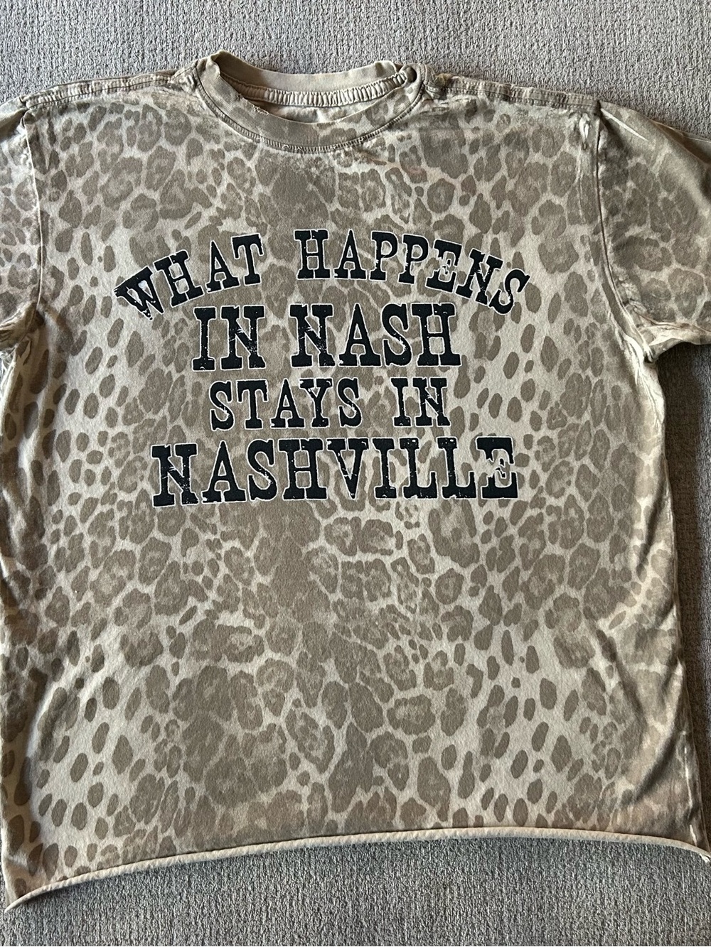Women’s Leopard 'What Happens in Nash Stays in Nashville' Graphic Tee